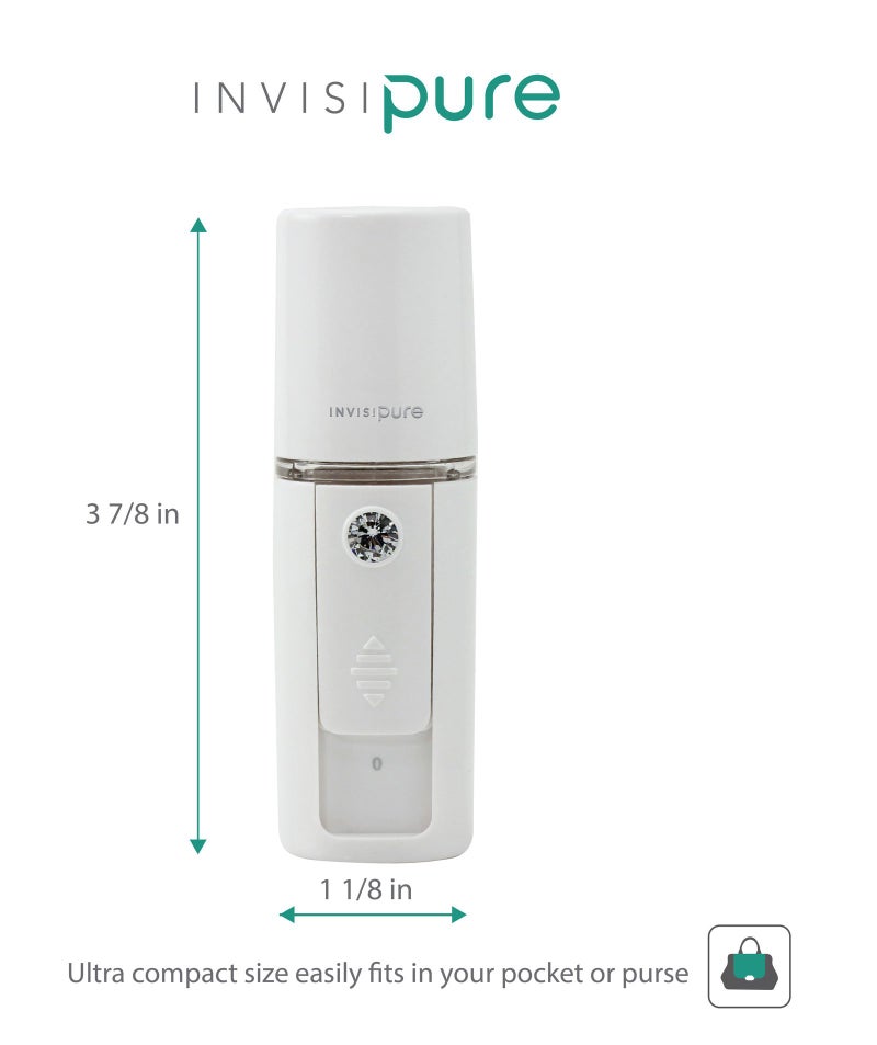 InvisiPure Facial Nano Mister Spray - Travel Ultrasonic Atomizer Mist Spray - Personal Size Mist Spray for Skin Hydration, Eyelashes, Face, and Body - Uses AAA Batteries - No need for charging cable - Image 5