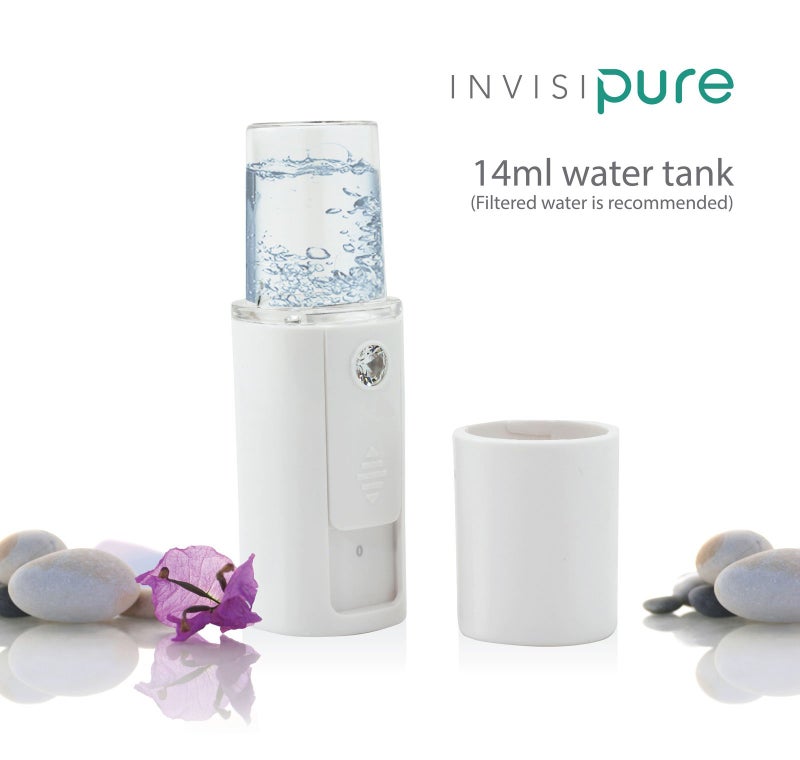 InvisiPure Facial Nano Mister Spray - Travel Ultrasonic Atomizer Mist Spray - Personal Size Mist Spray for Skin Hydration, Eyelashes, Face, and Body - Uses AAA Batteries - No need for charging cable - Image 3
