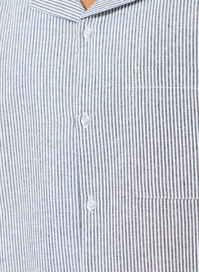 ستايلي مجموعة من شورت وقميص مخطط بقصة مريحة - Image 3