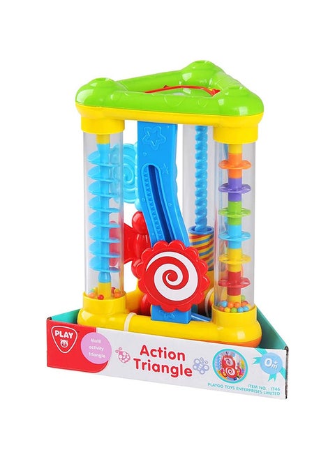 Playgo Action Triangle Toy | Sensory Development Toy for Babies | Promotes Eye-Hand Coordination | Engaging Multi-Activity Fun