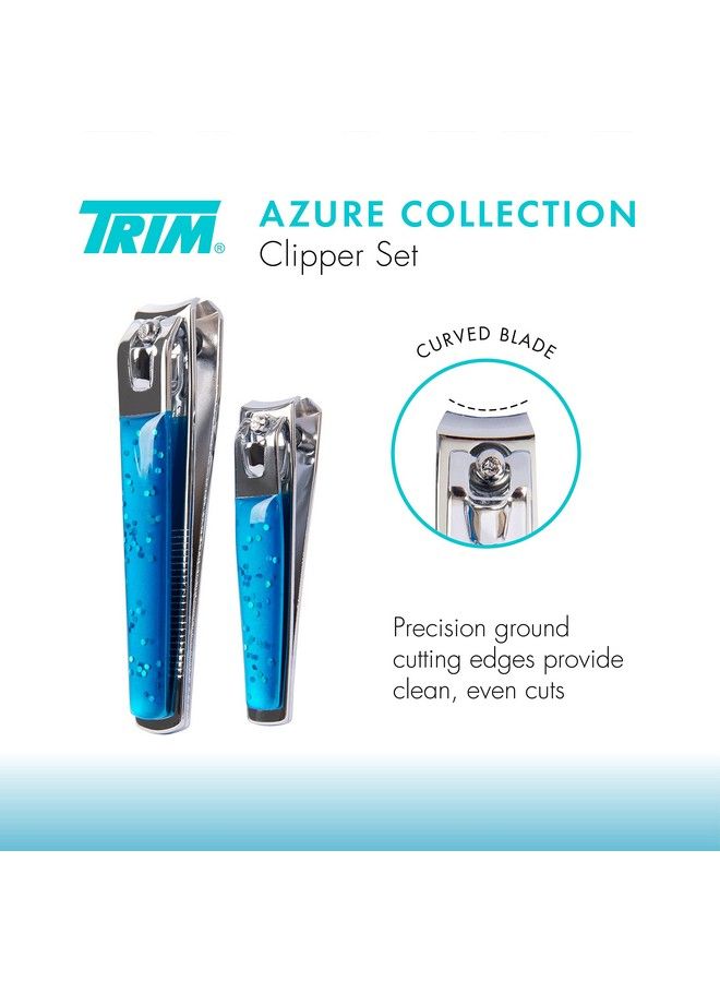 Trim Azure Collection Clipper Set Precisionground Cutting Edges For Clean Even Cuts Convenient And Easy To Use Perfect For Athome Manicures And Pedicures Carbon Steel - Image 3