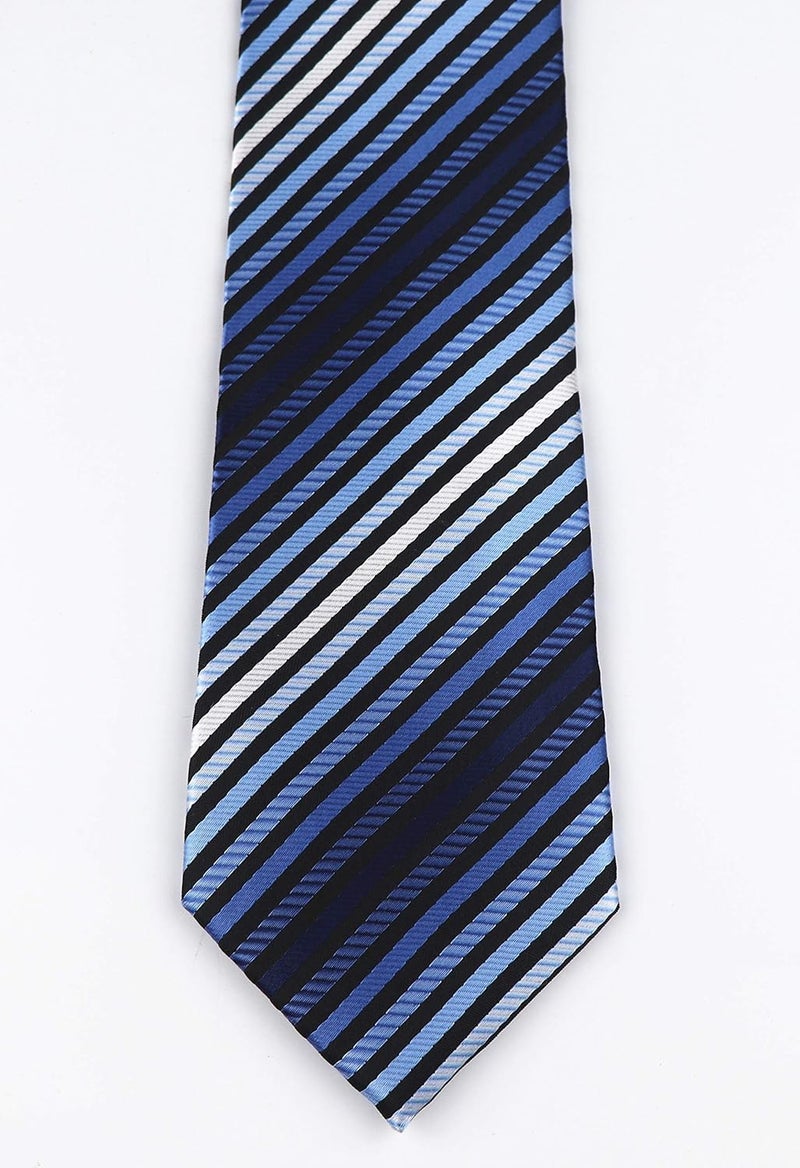 Secdtie Men's Classic Stripe Jacquard Woven Silk Tie Formal Party Suit Necktie - Image 4