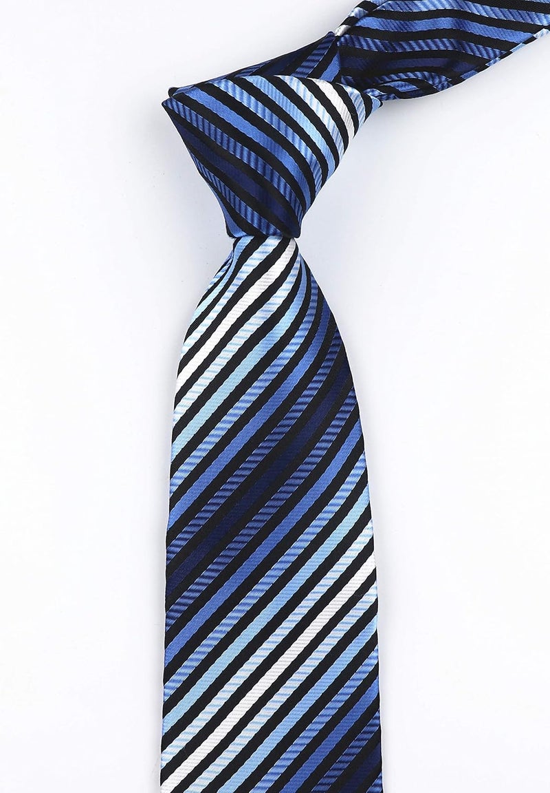 Secdtie Men's Classic Stripe Jacquard Woven Silk Tie Formal Party Suit Necktie - Image 3