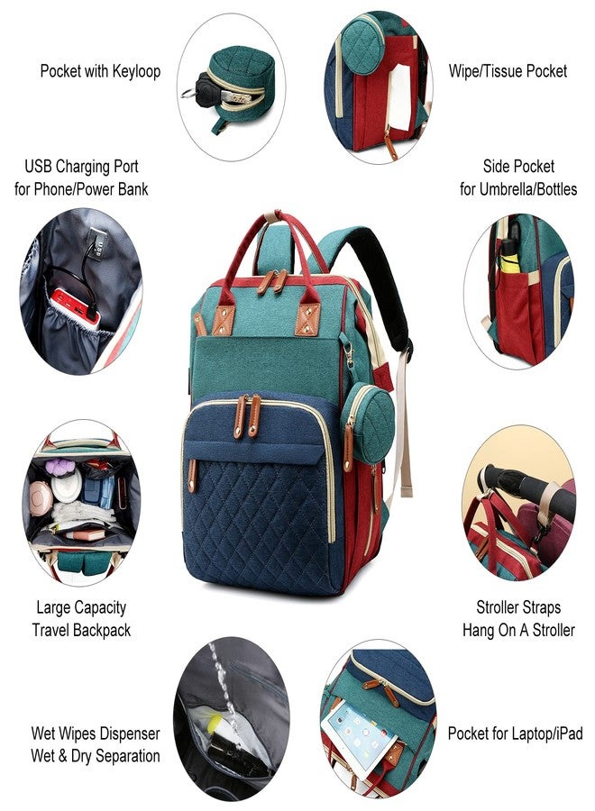 Awanhe Diaper Bag, Backpack with Changing Station, Waterproof Baby Bag for Boys & Girls, USB Charging Port for Parents, Travel Backpack Baby Essentials & Lovely Baby Shower Gifts, RGB - Image 4