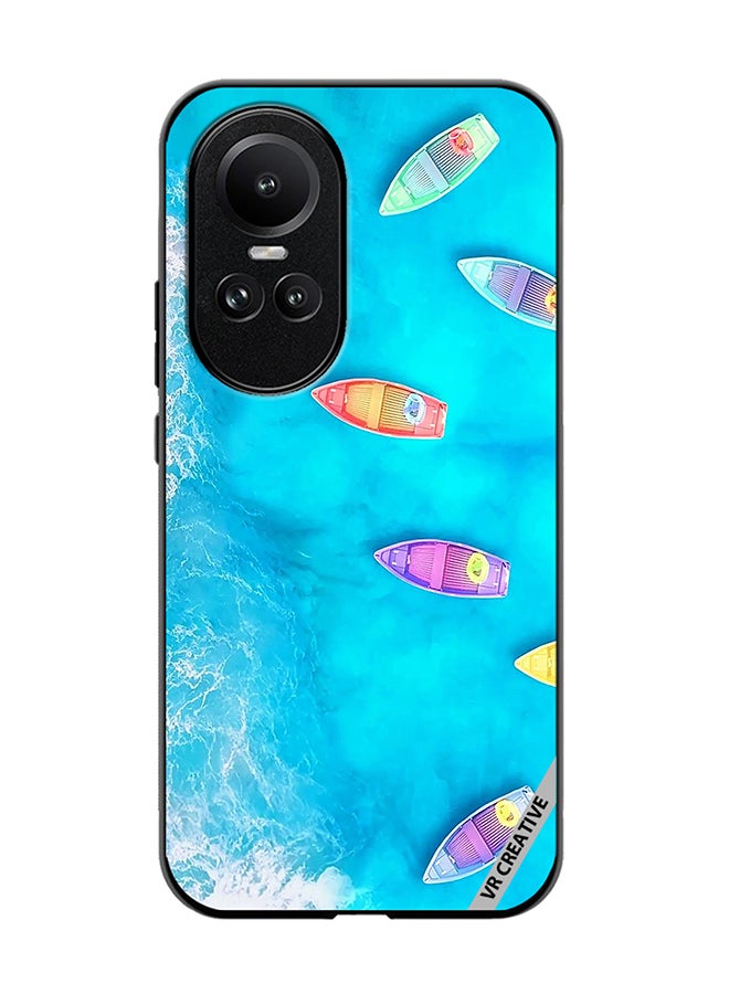 VR CREATIVE Protective Case Cover For Oppo Reno 10 Water Boat Enjoy The Moment Design Multicolour - Image 1