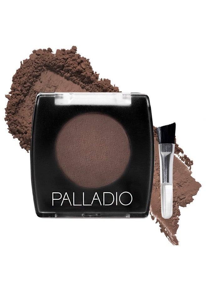 PALLADIO Brow Powder For Eyebrows, Soft And Natural Eyebrow Powder With Jojoba Oil & Shea Butter, Helps Enhance & Define Brows, Compact Size For Purse Or Travel, Includes Applicator Brush, Dark Brown  - Image 1