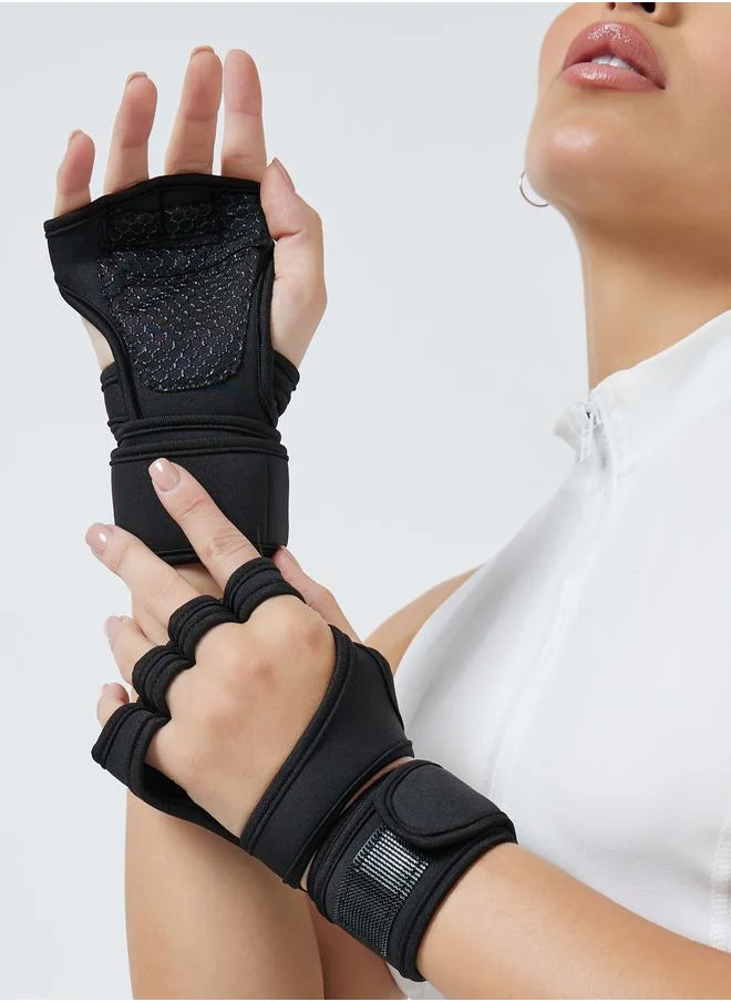 ستايلي Cushioned Weight Lifting Wrist Support Gloves