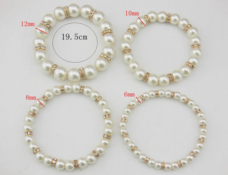 Coiris 4pcs Multi Layer Imitation Pearl Beads Stretch Bracelets For Women (BR1113-W) - Image 2