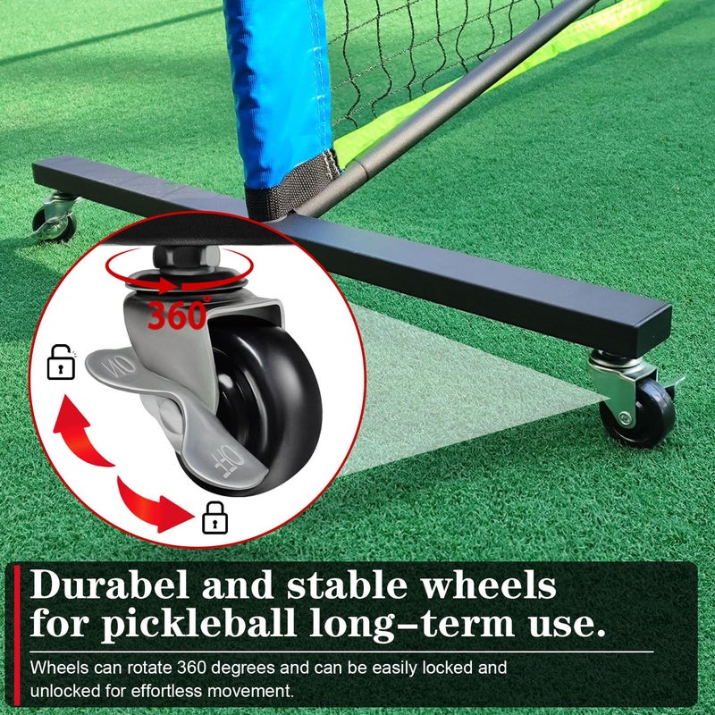 Hoverphenix Portable Pickleball Net with Wheels, 22FT Regulation Size Pickle Ball Net with Pickleballs, Carry Bag for Home, Driveway, Backyard, Indoor or Outdoor - Image 3