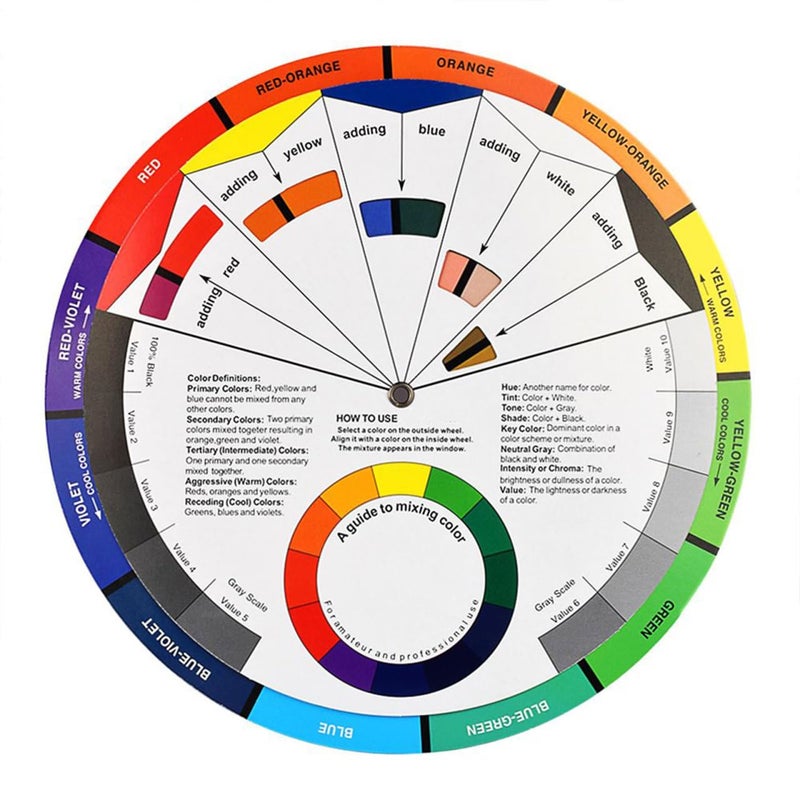 Exceart Tattoo Pigment Color Wheel Round Paper Card Eyebrow Lip Microblading Tattoo Permanent Makeup Accessories - Image 1