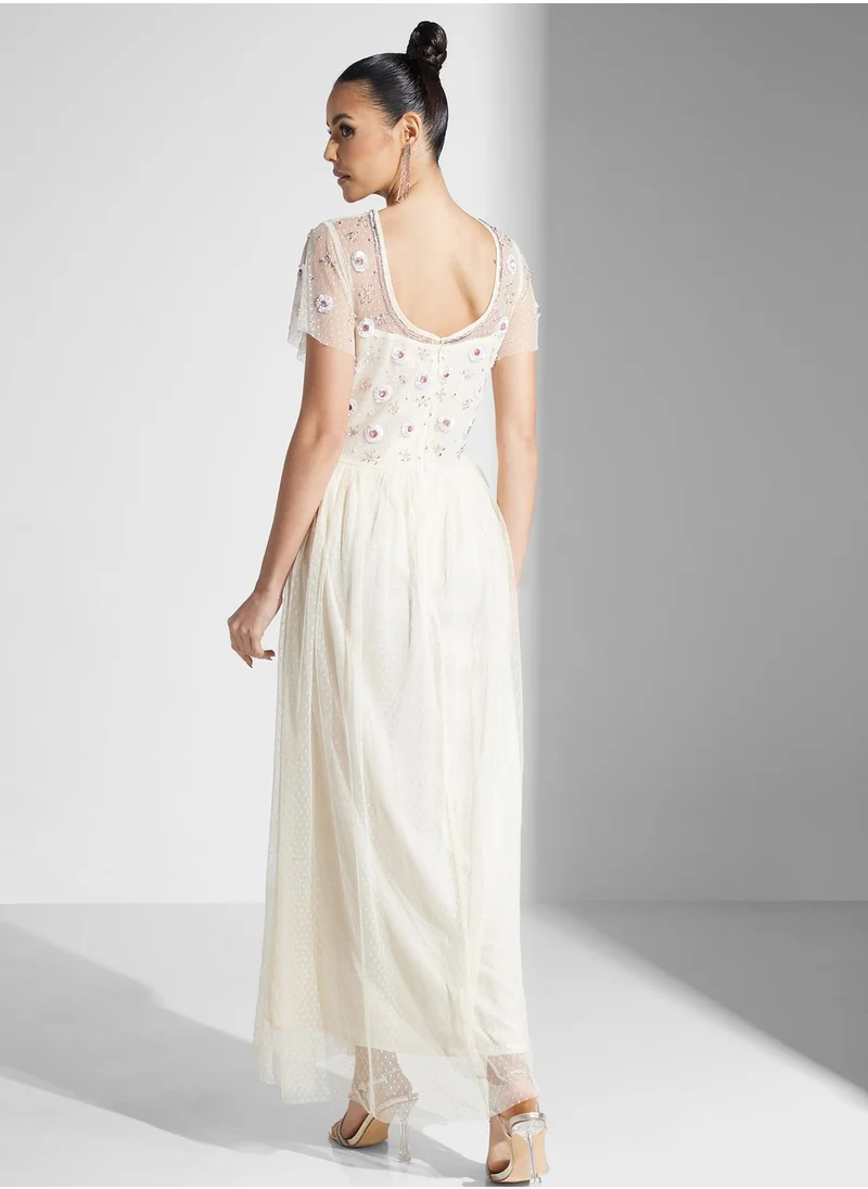 Namshi x Dima Embellished Flared Dress