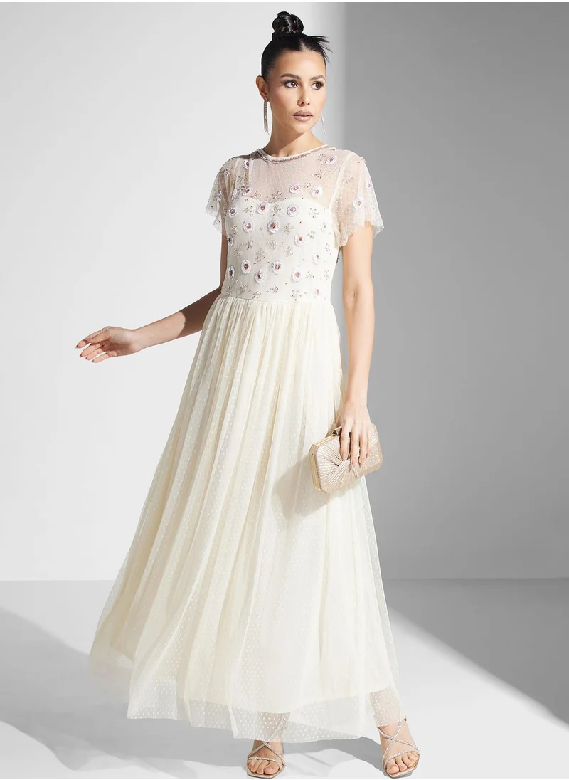 Namshi x Dima Embellished Flared Dress
