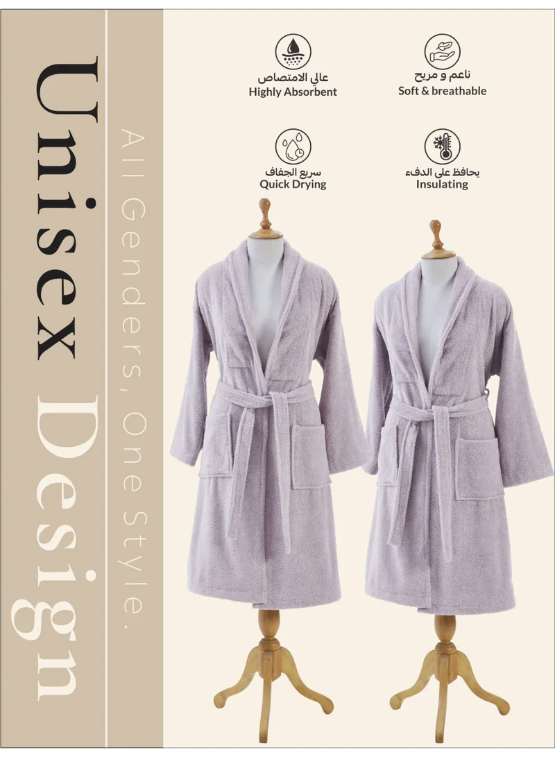 Donetella Unisex 100% Cotton Terry Bathrobe Large & Extra Large Size, 400 GSM, Luxurious & Absorbent, Ankle-Length with Shawl Collar & Pockets