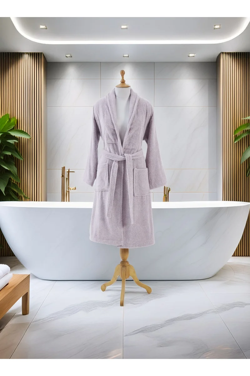 Donetella Unisex 100% Cotton Terry Bathrobe Large & Extra Large Size, 400 GSM, Luxurious & Absorbent, Ankle-Length with Shawl Collar & Pockets