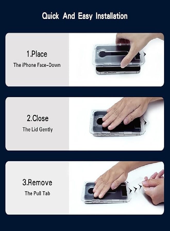 IPhone 15 6.1-inch Screen Protector(2-pack), Easy Installation Frame,Anti-Fingerprint, Bubble Free, 9H Tempered Glass Film for iPhone,Self-Aligning Installation, Case Friendly HD Screen Protectors - Image 3