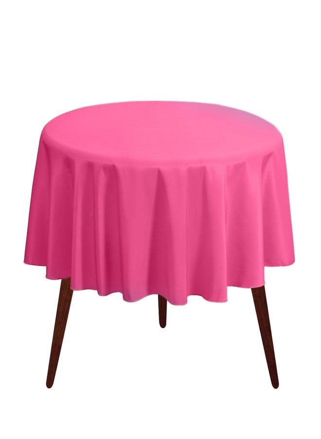 Gee Di Moda Round Tablecloth - 70 Inch Fuchsia Round Table Cloth for 24 to 48 Inch Round Tables - Heavy Duty Washable Fabric - for Buffet Table, Holiday Party, Dinner, Wedding & Baby Shower - Image 1