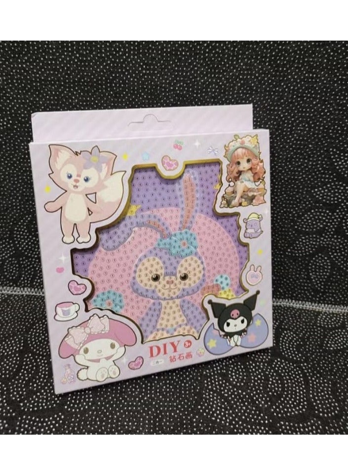 مجموعة الرسم بالألماس للأطفال لتطوير مهارات التركيز والصبر، وتحسين التنسيق البصري مع إطار (ستيلا لو) - Image 1