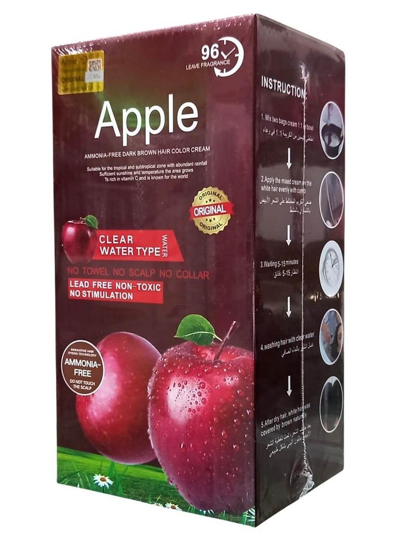 ابل  كريم صبغة شعر خالي من المونيا بني غامق 500 مل+ 500مل - Image 1