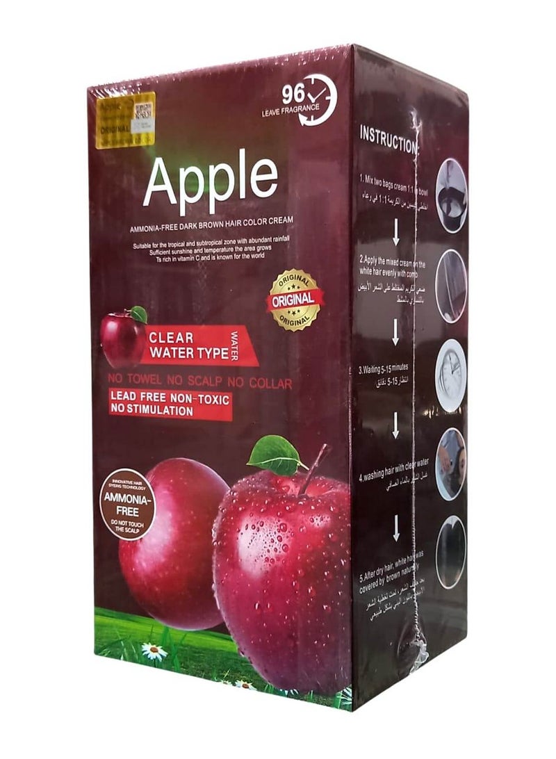 Apple Ammonia Free Dark Brown Hair Color Cream 500+500 - Image 1
