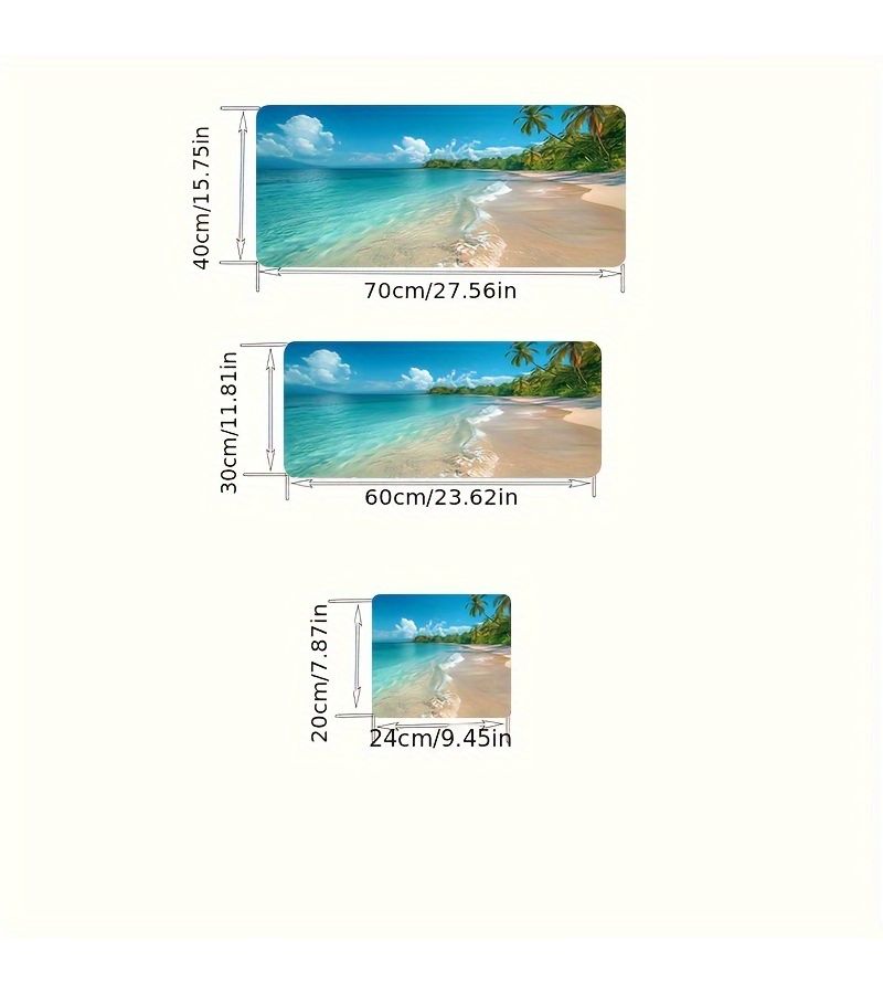 Summer Beach Scene Extra Large Mouse Pad 20cm By 24cm Non Slip Washable Desk Mat For Gaming Office And Business Use - Image 2