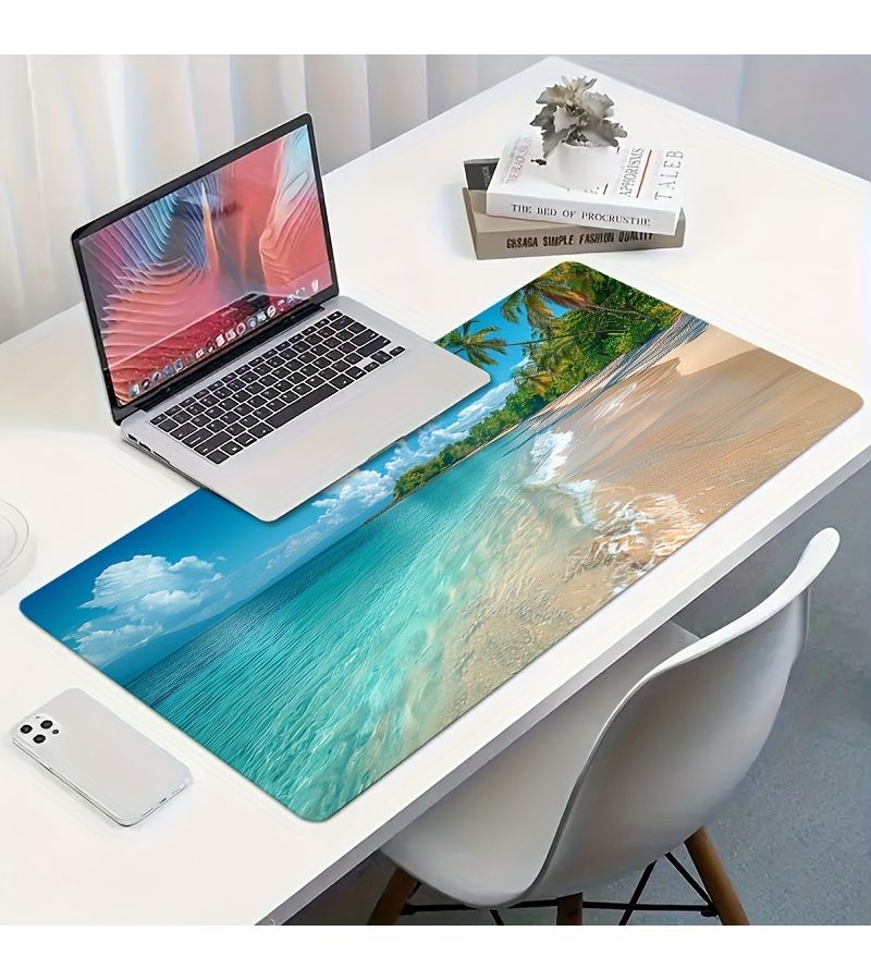 Summer Beach Scene Extra Large Mouse Pad 20cm By 24cm Non Slip Washable Desk Mat For Gaming Office And Business Use - Image 5