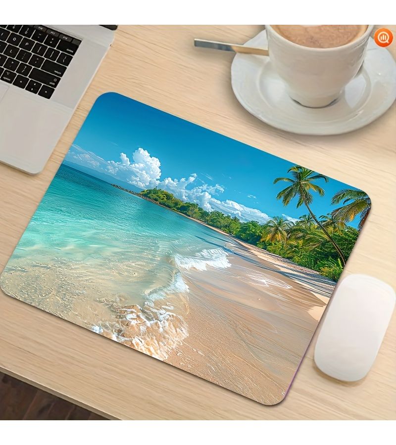 Summer Beach Scene Extra Large Mouse Pad 20cm By 24cm Non Slip Washable Desk Mat For Gaming Office And Business Use - Image 3
