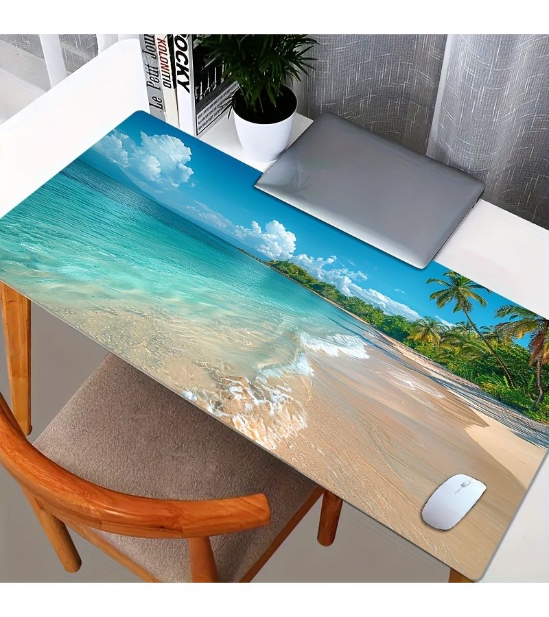Summer Beach Scene Extra Large Mouse Pad 20cm By 24cm Non Slip Washable Desk Mat For Gaming Office And Business Use - Image 4