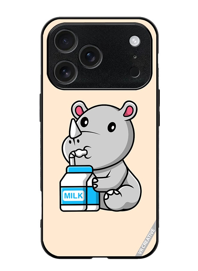 VR CREATIVE Protective Case Cover For Apple iPhone 17 Pro Max Cute Rhino Design Multicolour