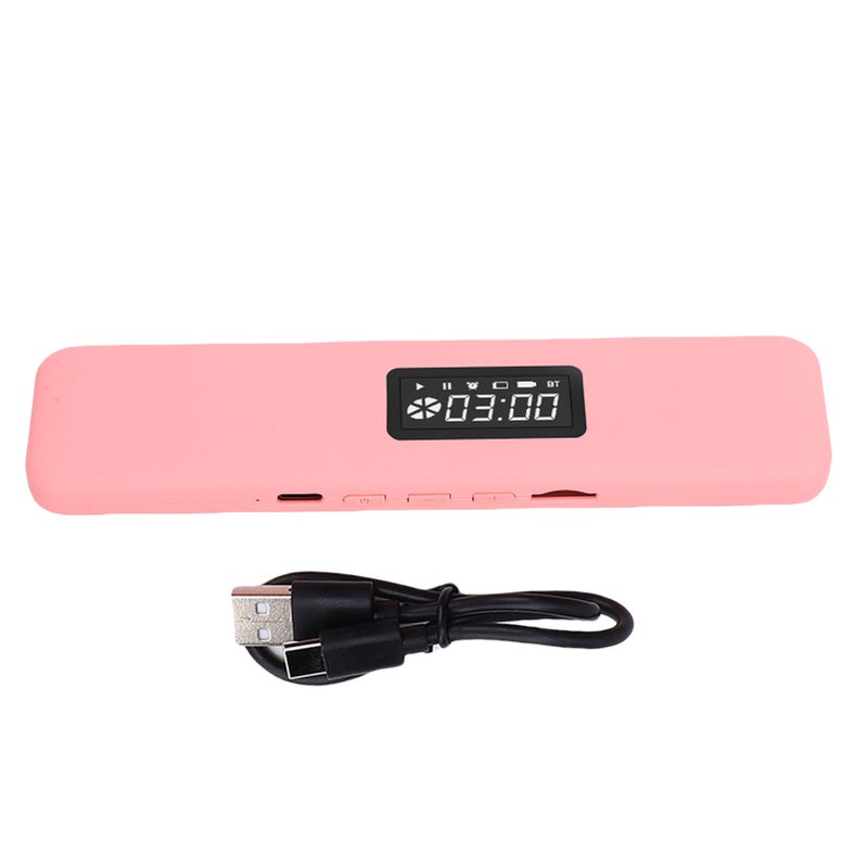 Bone Conduction Bluetooth 5.3 Pillow Speaker with Digital Display Support Card Playback Timer Function Manual Volume Control Stereo Sound Pink - Image 1