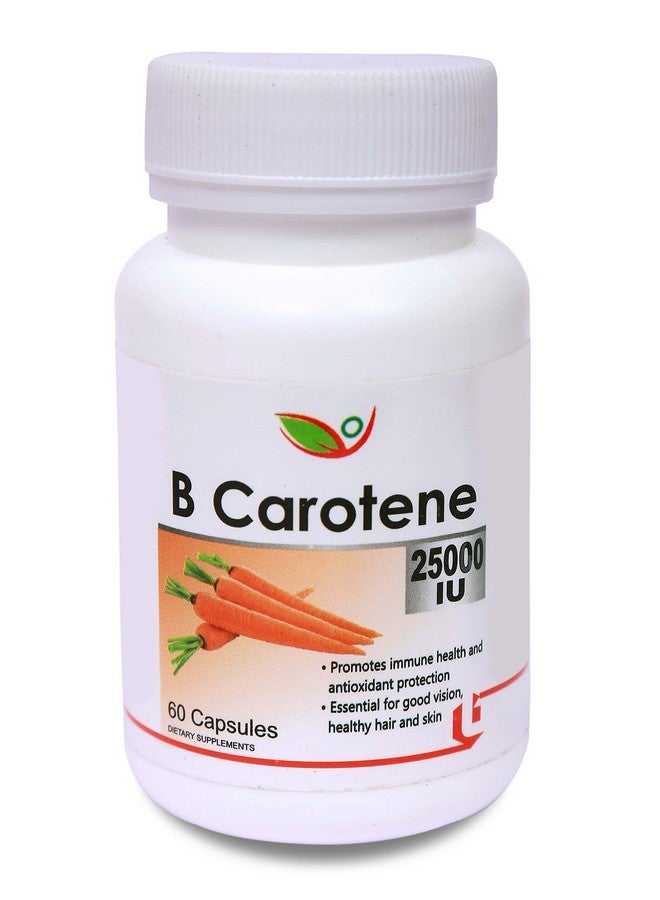 Biotrex Nutraceuticals Biotrex Beta Carotene 25000IU - Essential for good vision, healthy hair and skin (60 Capsules), nutritional supplement, multivitamins, vitamin capsules, for men, women and adults, health supplements, - Image 1