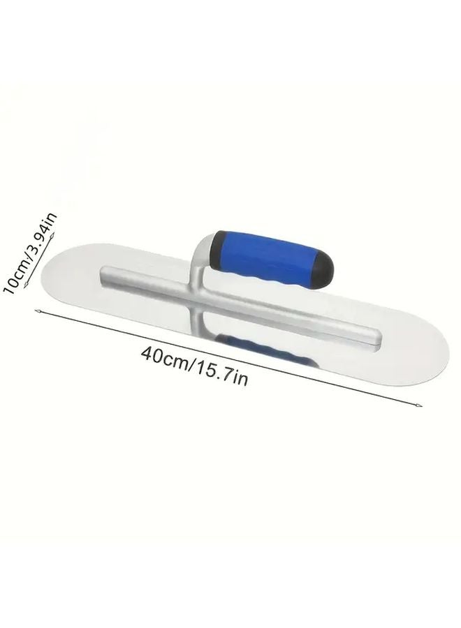 Blue Stainless Steel Cement Trowel Heavy Duty Manual Concrete Mixing Ergonomic Handle - Image 5
