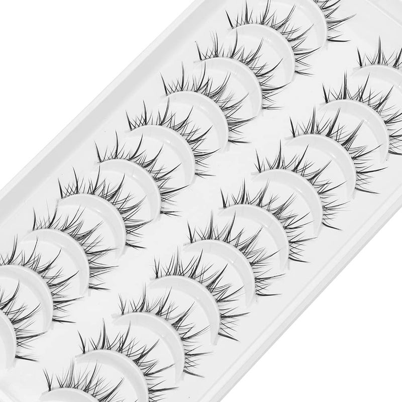 outopen Manga Lashes with Clear Band Japanese Anime Cosplay Eyelashes Asian False Eyelashes Natural Look Like Individual Clusters(B02-Asian Style | 9-13MM) - Image 4