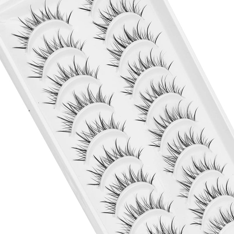 outopen Manga Lashes with Clear Band Japanese Anime Cosplay Eyelashes Asian False Eyelashes Natural Look Like Individual Clusters(B02-Asian Style | 9-13MM) - Image 5