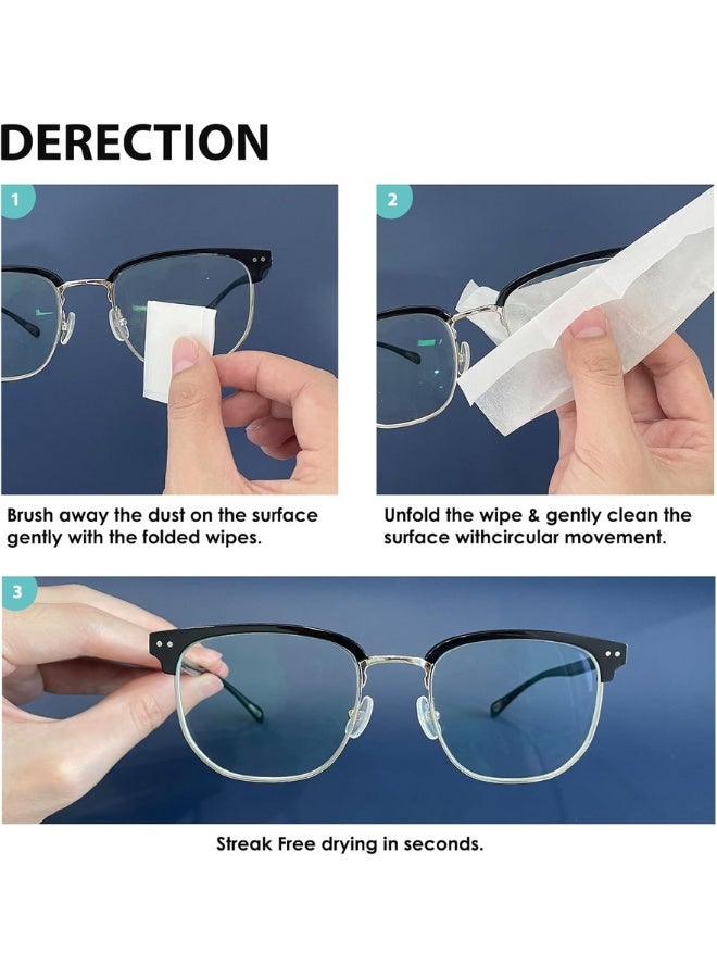 100 Pack Lens Cleaning Wipes – Anti-Fog & Streak-Free Eyeglass Wipes | Pre-Moistened Individual Lens Wipes for Glasses, Sunglasses, Camera, Goggles, Screens – Scratch-Free Optical Cleaner - Image 3