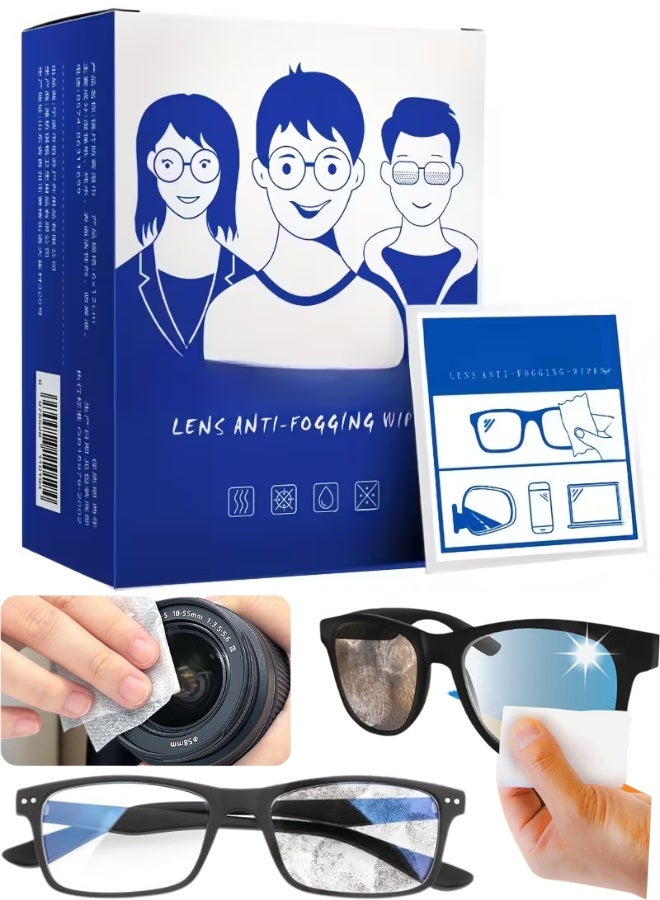 100 Pack Lens Cleaning Wipes – Anti-Fog & Streak-Free Eyeglass Wipes | Pre-Moistened Individual Lens Wipes for Glasses, Sunglasses, Camera, Goggles, Screens – Scratch-Free Optical Cleaner - Image 1