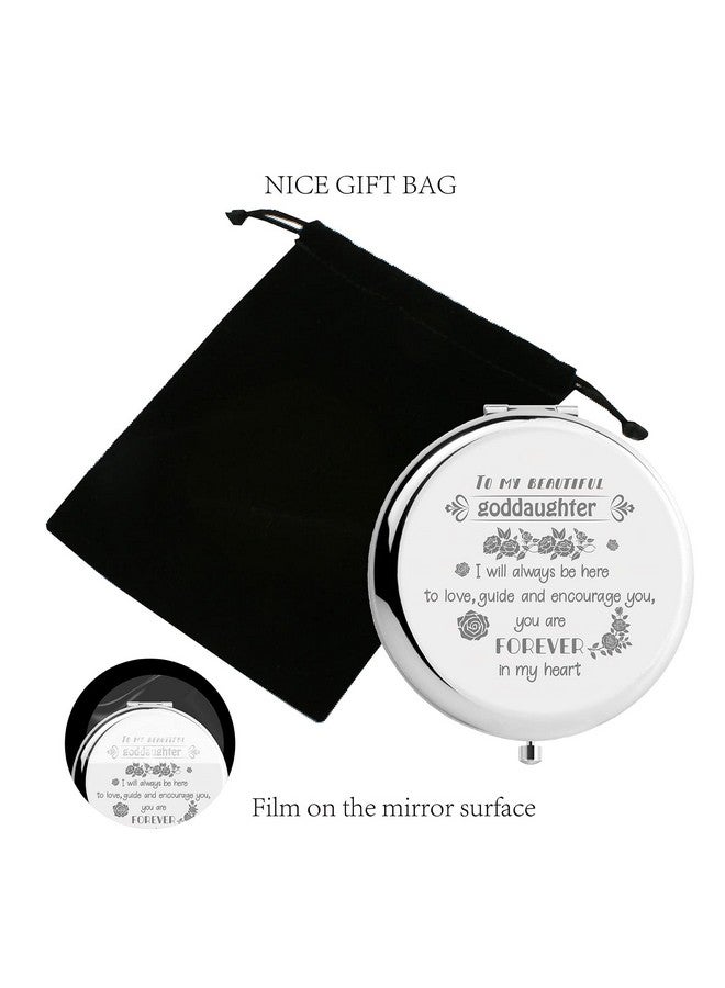 CREATCABIN Goddaughter Compact Mirror From Godmother Stainless Steel Love Encourage Personalized Mini Makeup Pocket Travel Engraved Mirrors Silver For Graduation Birthday Wedding New Year Gifts - Image 5