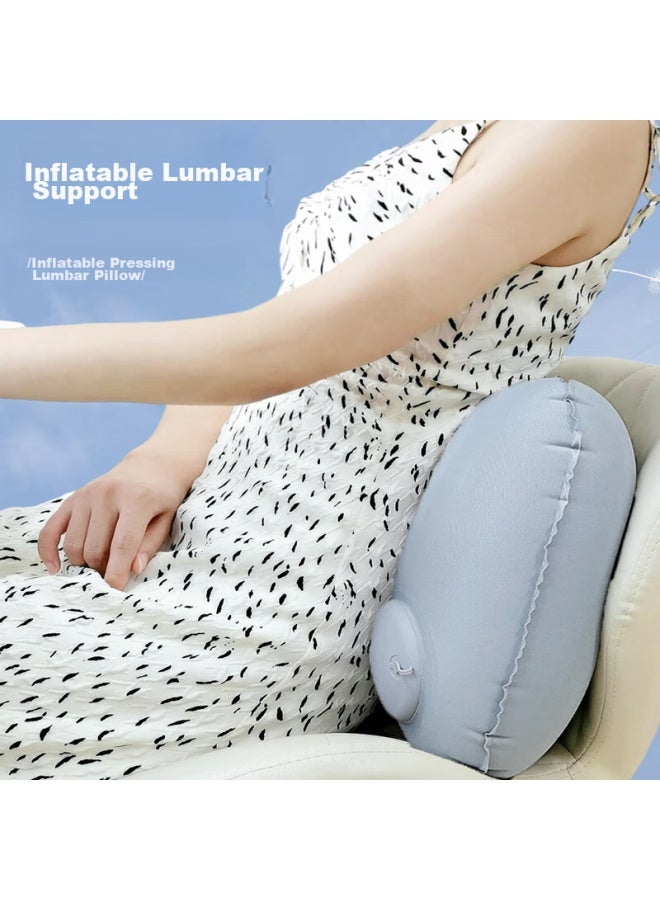 JAJALIN Jajalin Inflatable Pillow, Travel Pillow, Press-to Inflatable, Portable Lumbar Support, Prone Pillow, Nap Pillow, Outdoor Travel Accessory, Gray  - Image 3