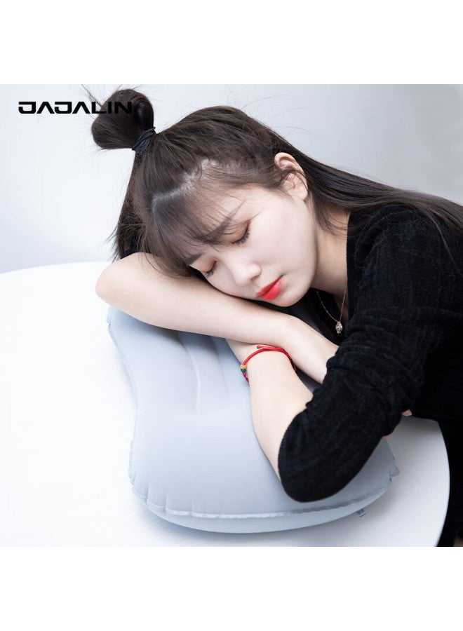 JAJALIN Jajalin Inflatable Pillow, Travel Pillow, Press-to Inflatable, Portable Lumbar Support, Prone Pillow, Nap Pillow, Outdoor Travel Accessory, Gray  - Image 2