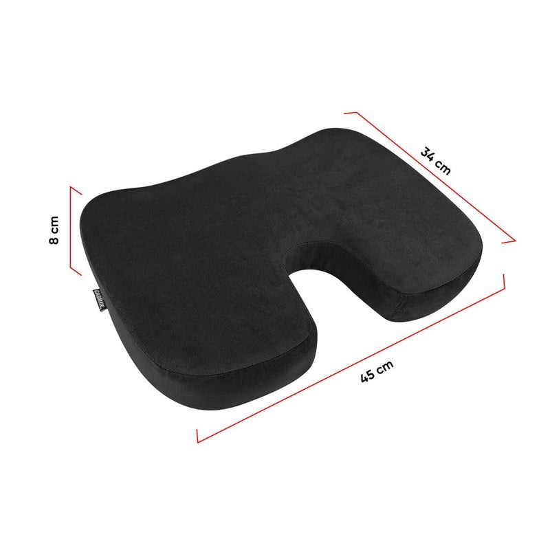 CARMATE Orthopedic Memory Foam Seat Cushion C Shape for Tailbone Pain Relief Sciatica Pain Relief Hip Support Lower Back Support with Computer Car Office Ergonomic Chair Black - Image 5