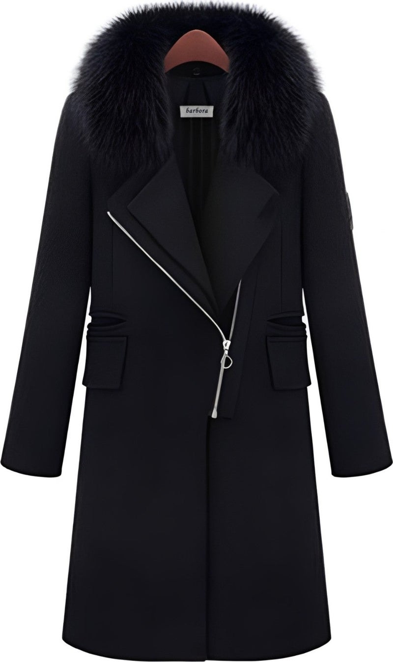 Barbora Winter Fur Cashmere Women's Coat - Image 2