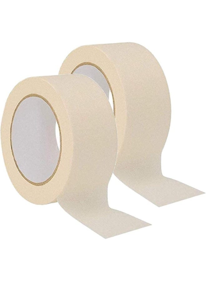 Poaker 12 Yards Strong Adhesive Masking Tape Versatile Painter'S Tape For Painting Labeling Packing Crafting And More Ideal For Home Office And School Use 2 Inch 2 Pcs - Image 1