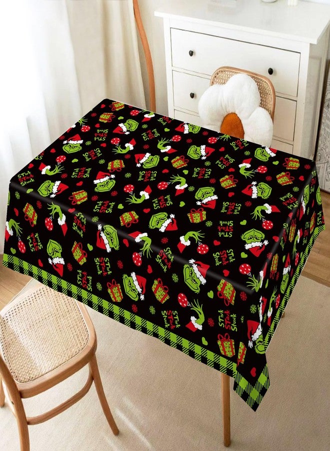 Hafangry Merry Christmas Tablecloth Buffalo Plaid Xmas Green Elf Winter Holiday Party Decoration Rectangular Kitchen Dining Room Home Decor 60×84inches - Image 4