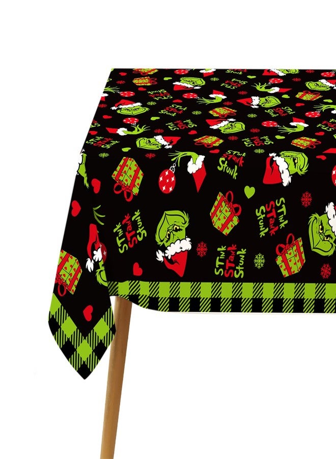 Hafangry Merry Christmas Tablecloth Buffalo Plaid Xmas Green Elf Winter Holiday Party Decoration Rectangular Kitchen Dining Room Home Decor 60×84inches - Image 5
