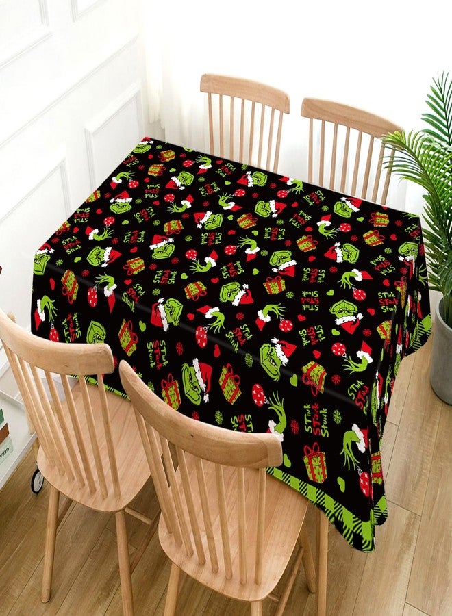 Hafangry Merry Christmas Tablecloth Buffalo Plaid Xmas Green Elf Winter Holiday Party Decoration Rectangular Kitchen Dining Room Home Decor 60×84inches - Image 2