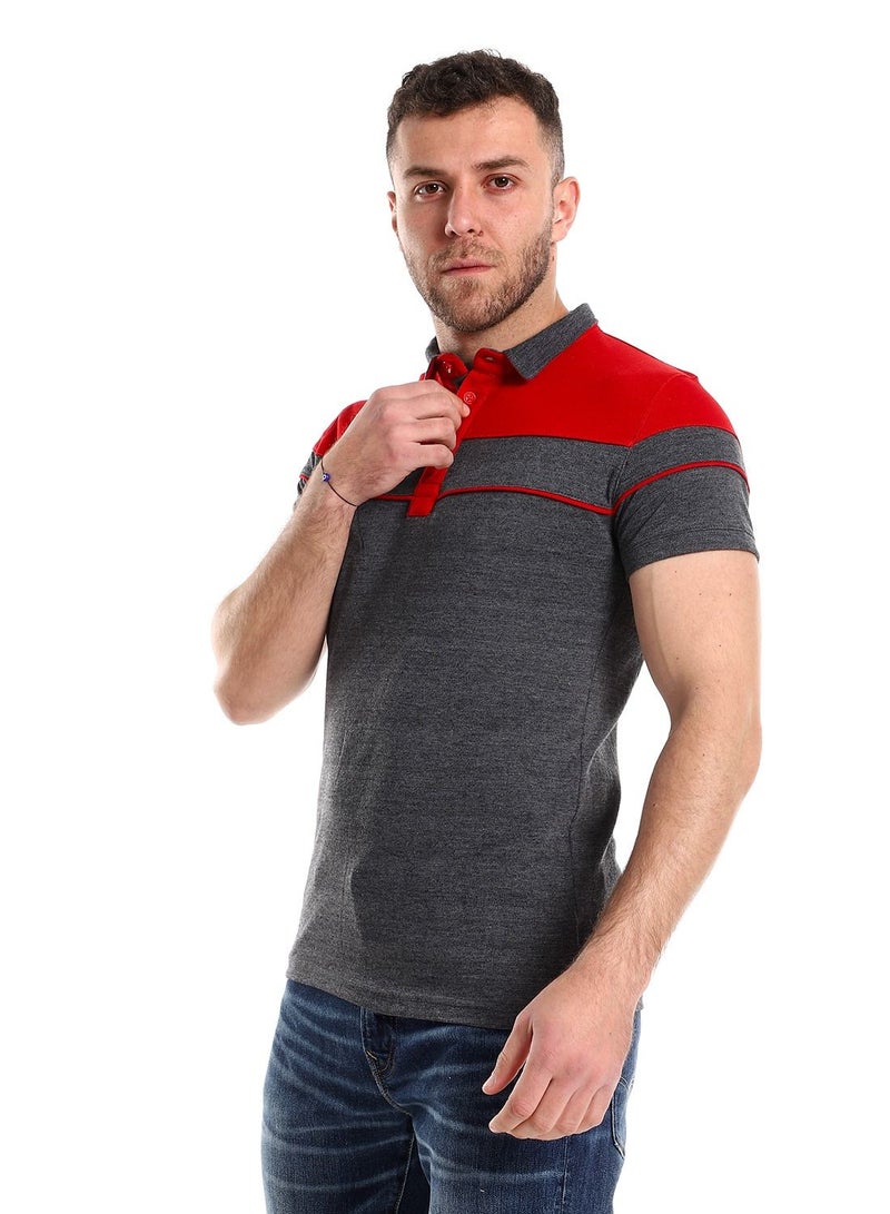 Caesar Pique Polo Shirt With Classic Collar And Buttons - Image 2