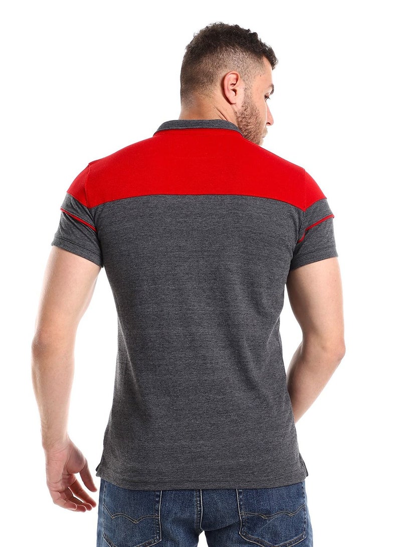 Caesar Pique Polo Shirt With Classic Collar And Buttons - Image 4