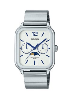 Men's Quartz Moonphase White Dial Stainless Steel Watch MTP-M305D-7AVDF