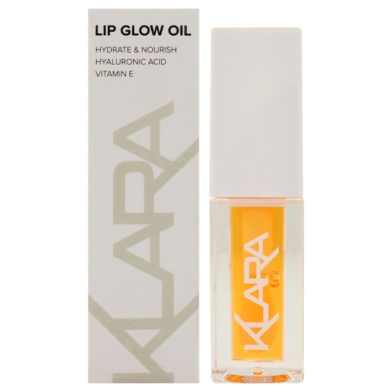 Klara Cosmetics Lip Glow Oil  Hydrating Lip Oil for Nourished Glossy Lips  Lip Makeup with Hyaluronic Acid and Vitamin E  Coconut  02 oz