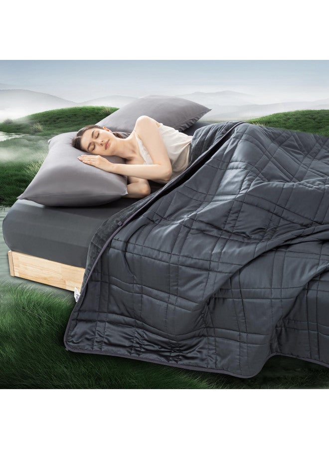 OMYSTYLE Weighted Blanket King Size 25lbs(88''x104'', Dual-Sided), Reversible King Weighted Blanket with Cozy Warm Velvet & Cooling Tencel Fabric for Adults & Couple All Season - Carry Bag Included, Dark Grey  - Image 1