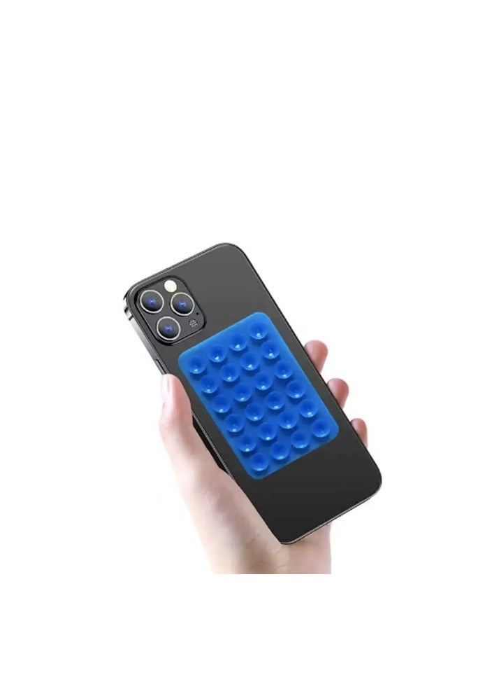 Silicone Suction Phone - Non Slip Sticky Phone Grip for Cellphone for Strong Grip Holder for Selfies and Videos - Blue - Image 1